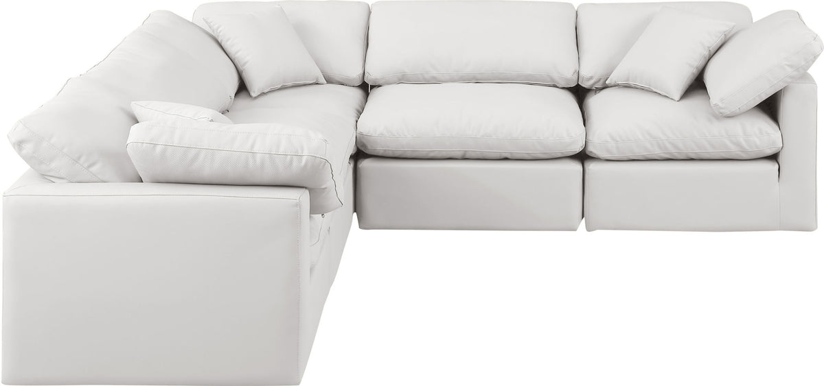 Indulge - Faux Leather 5 Piece Modular Corner Sectional