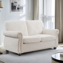 Load image into Gallery viewer, Soft Loveseat, Upholstered 2 Seater Couch, Loose Back Cushions And Turned Legs
