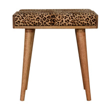 Load image into Gallery viewer, Leopard Tray Style Footstool - Brown Oak
