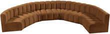 Load image into Gallery viewer, Arc - Velvet 8 Piece U-Shaped Modular Sofa - Saddle
