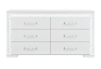 Naomi - 4 Piece Bedroom Set (Full Bed, Dresser, Mirror, Nightstand) - Silver Marble