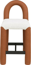 Load image into Gallery viewer, Amari - Vegan Leather and Boucle Fabric Stool
