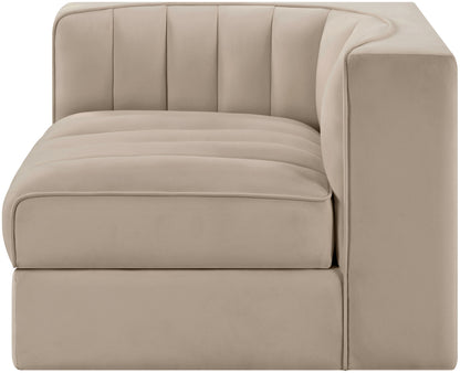 Rummi - Velvet Performance Fabric Upholstered Modular Corner Chair