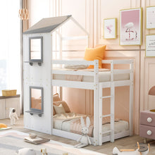 Load image into Gallery viewer, Bunk Bed Wood Bed &amp; Roof, Window, Guardrail, Ladder
