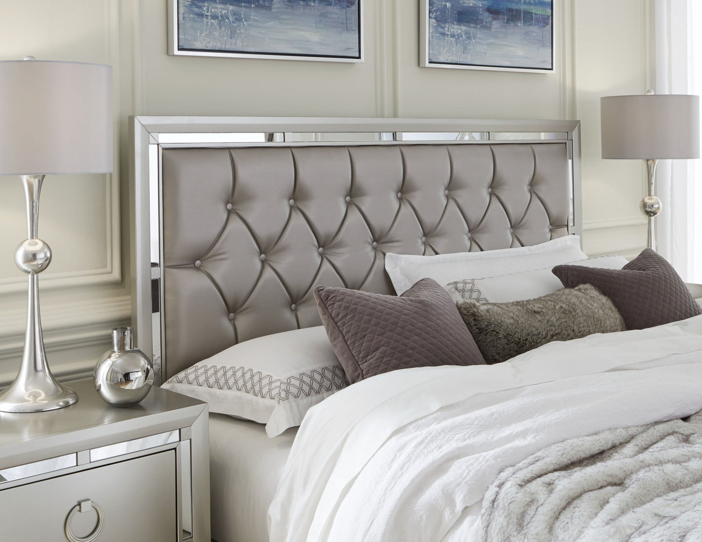 Riley - King Bed Headboard - Silver