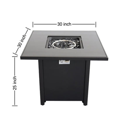 Powdercoated Fire Pit With Top - Black