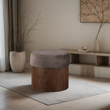 Load image into Gallery viewer, Nimes - Ottoman / Stool With Brown Base
