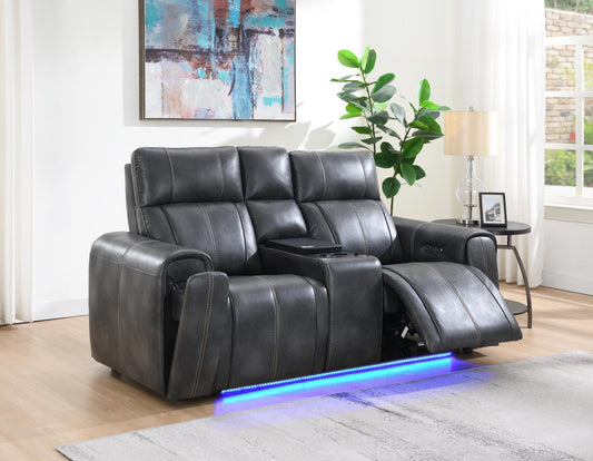 U66 - Power Reclining Loveseat - Dark Gray