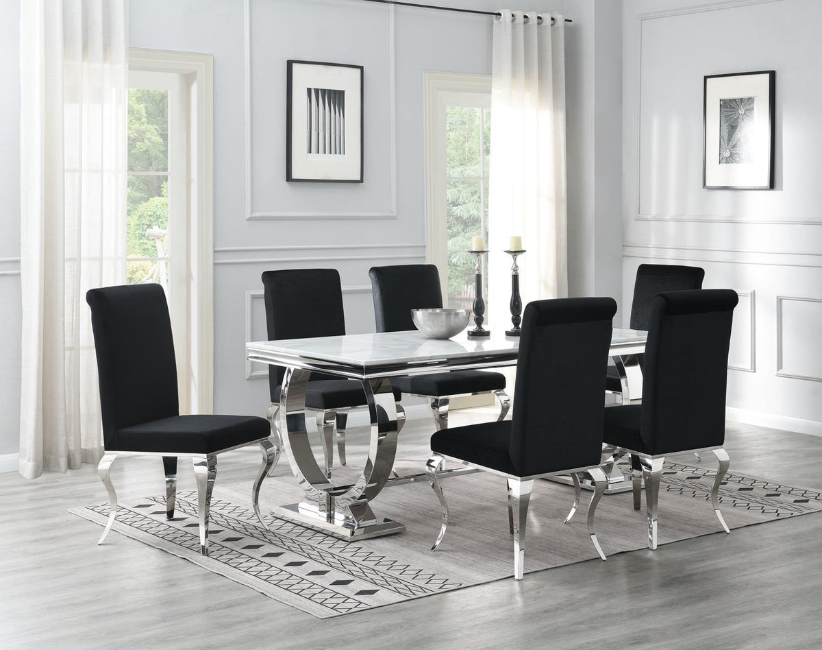 G-082-T-WHITE - Marble Dining Table - White
