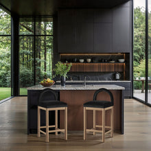 Load image into Gallery viewer, Conrad - Velvet Counter Stool With Natural Legs
