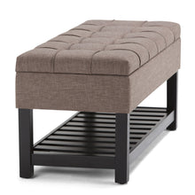 Load image into Gallery viewer, Saxon - Upholstered Transitional Storage Ottoman Bench
