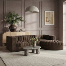 Load image into Gallery viewer, Rummi - Velvet Performance Fabric Upholstered 4 Piece Modular Sectional, With Reverse Corner Chair

