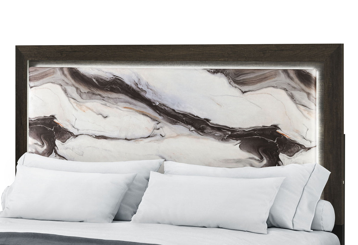 Harmony - Twin Bed With LED - Dark Brown