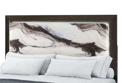 Harmony - Queen Bed With LED - Dark Brown