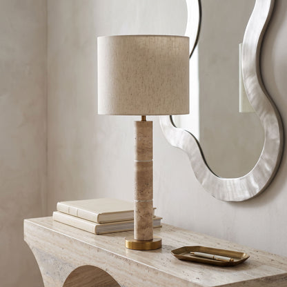 Opaline - Linen Textured Fabric And Brass Table Lamp