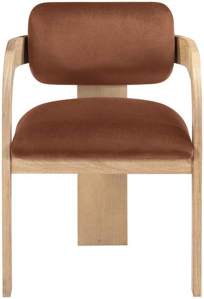 Cedra - Velvet Performance Fabric Upholstered Dining Chair (Set of 2) - Cognac