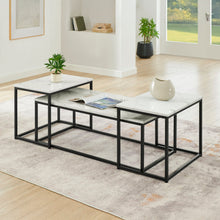 Load image into Gallery viewer, Vetra - Faux Marble 3 Piece Occasional Set - (Coffee &amp; 2 End Tables) - Black / White
