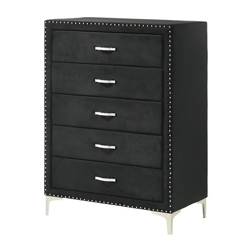 Crown Mark Furniture Lucinda 5 Drawer Chest in Black image