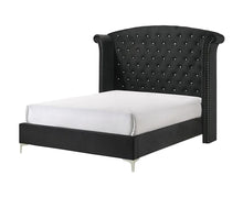 Load image into Gallery viewer, Crown Mark Furniture Lucinda Queen Upholstered Panel Bed in Black B9265-Q image
