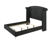 Load image into Gallery viewer, Crown Mark Furniture Lucinda Queen Upholstered Panel Bed in Black B9265-Q
