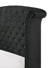 Load image into Gallery viewer, Crown Mark Furniture Lucinda Queen Upholstered Panel Bed in Black B9265-Q
