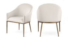 Load image into Gallery viewer, Ferro - Upholstered Dining Arm Chair With Brushed Gold Legs
