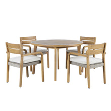 Load image into Gallery viewer, Arden - Round Patio Dining Table With 4 Patio Chairs - Natural
