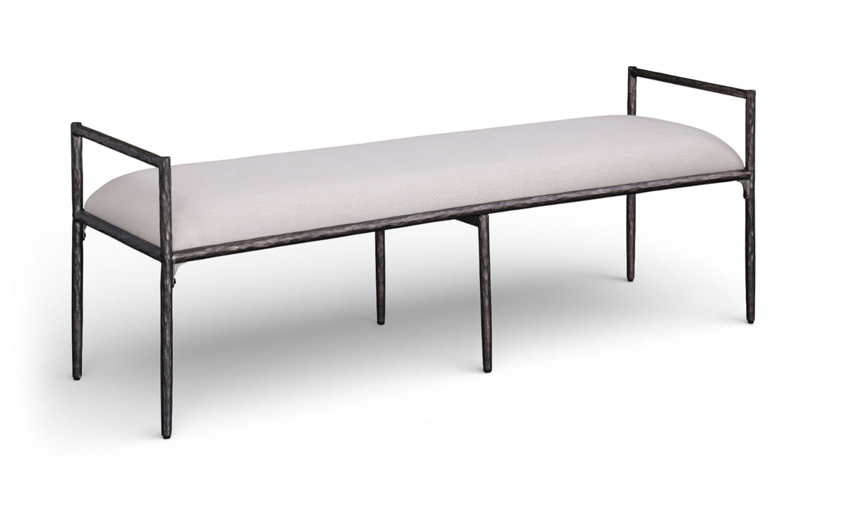 Axis - Linen Textured Beige Fabric Upholstered Bench - Ego Home Furniture
