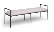 Load image into Gallery viewer, Axis - Linen Textured  Beige Fabric Upholstered Bench
