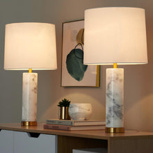 Load image into Gallery viewer, Marabella - Contemporary Marble Table Lamp (Set of 2) - Brass / White
