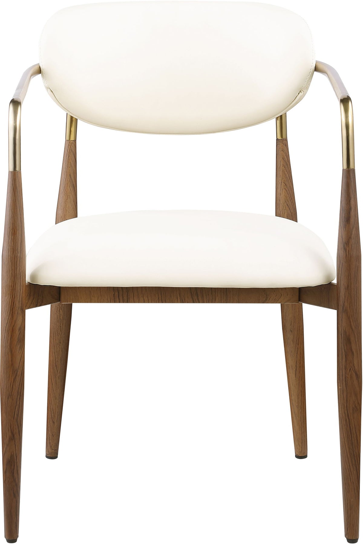 Ronda - Vegan Leather Upholstered Dining Arm Chair - Walnut Legs