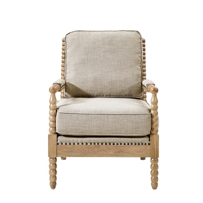 Arm Chair With Open Back Spindle Design, Padded Armrests - Ego Home Furniture