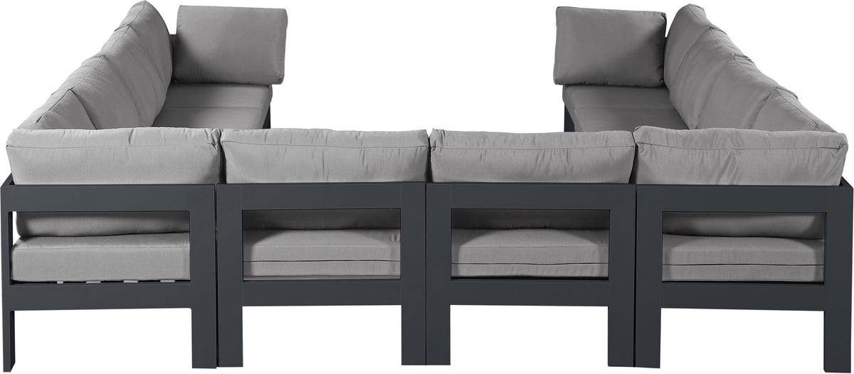 Nizuc - Outdoor Patio 10 Piece Modular Sectional With Gray Frame