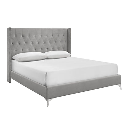Huxley - 5/0 Queen Headboard, Footboard And Slats - Gray
