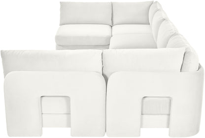 Hammond - Velvet Performance Fabric Upholstered 6 Piece U-Shaped Armless Sectional