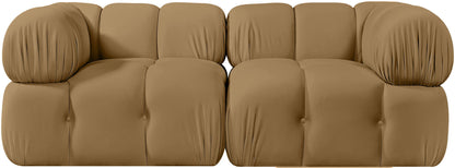 Orin - Velvet Performance Fabric Upholstered 2 Piece Modular Sofa (2 Corner Chairs)