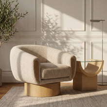 Load image into Gallery viewer, Avella - Interwoven Fabric Swivel Accent Chair - Light Brown Base
