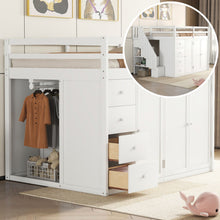 Load image into Gallery viewer, Loft Bed With Built In Wardrobes, Cabinets And Drawers
