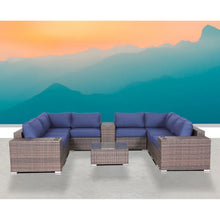 Load image into Gallery viewer, Modern Patio Rattan Sectional Set With Cushions
