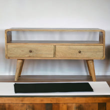 Load image into Gallery viewer, Solid Wood Curved Media Unit
