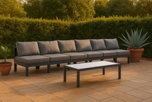 Load image into Gallery viewer, Nizuc - Outdoor Patio 6 Seat Armless Modular Sofa With Gray Frame
