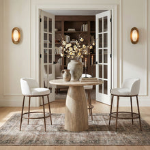 Load image into Gallery viewer, Ferro - Performance Fabric Upholstered Bar Stool - Cream / Antique Bronze

