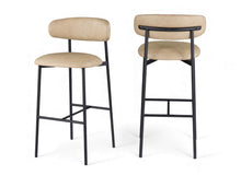 Load image into Gallery viewer, Lupita - Vegan Leather Upholstered Bar Stool With Matte Black Frame (Set of 2)
