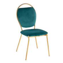 Load image into Gallery viewer, Keyhole - Contemporay / Glam Dining Chair (Set of 2) - Gold / Green

