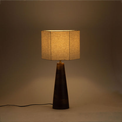 Juniper - Mango Wood Base And Linen Textured Fabric Shade Table Lamp