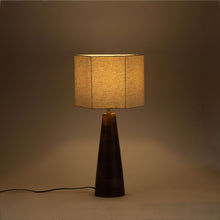 Load image into Gallery viewer, Juniper - Mango Wood Base And Linen Textured Fabric Shade Table Lamp
