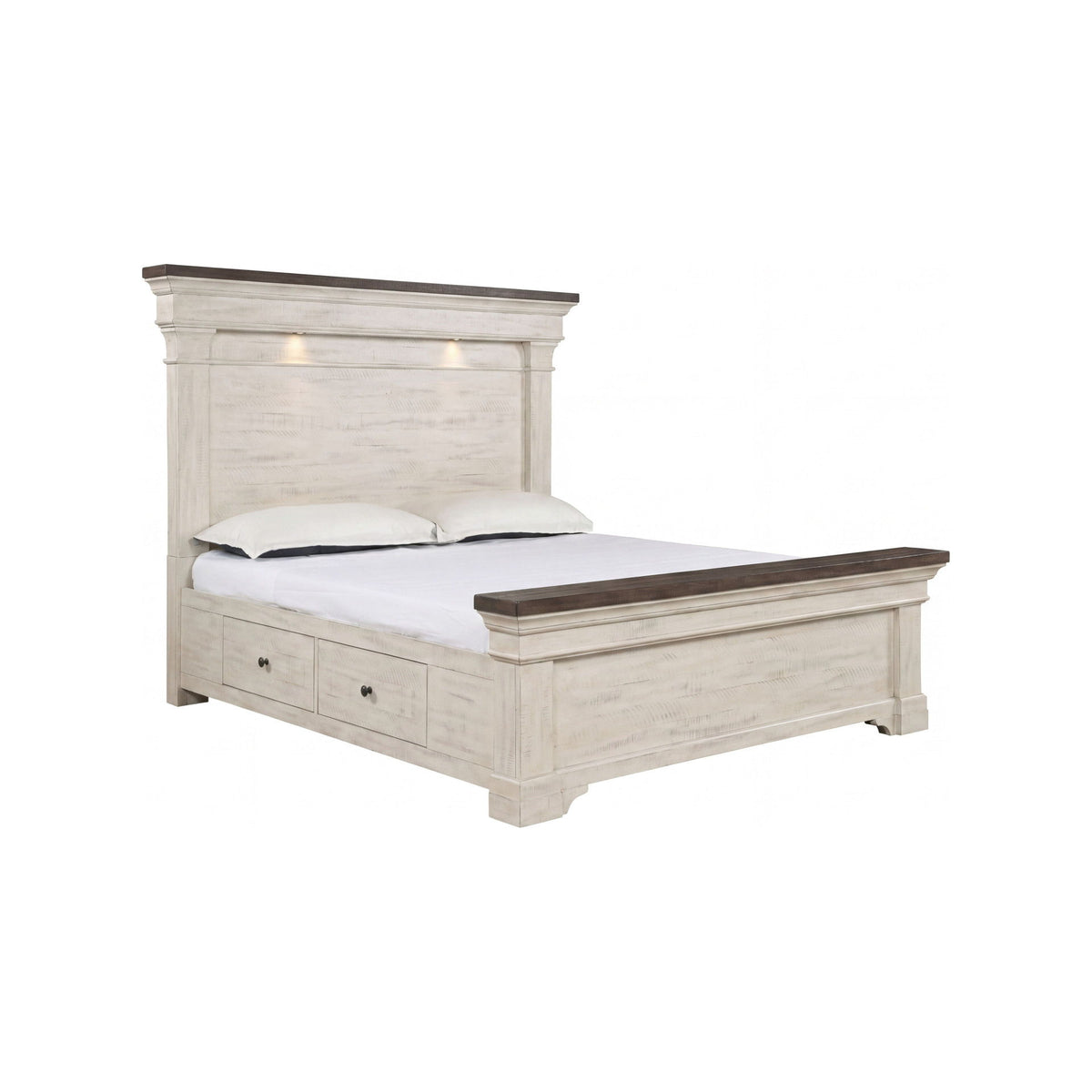 Augusta - 6/0 California King Storage Side Rails - Rustic White