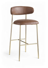 Load image into Gallery viewer, Lupita - Vegan Leather Upholstered Bar Stool With Brushed Gold Frame (Set of 2)
