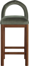 Load image into Gallery viewer, Conrad - Velvet Counter Stool With Brown Legs

