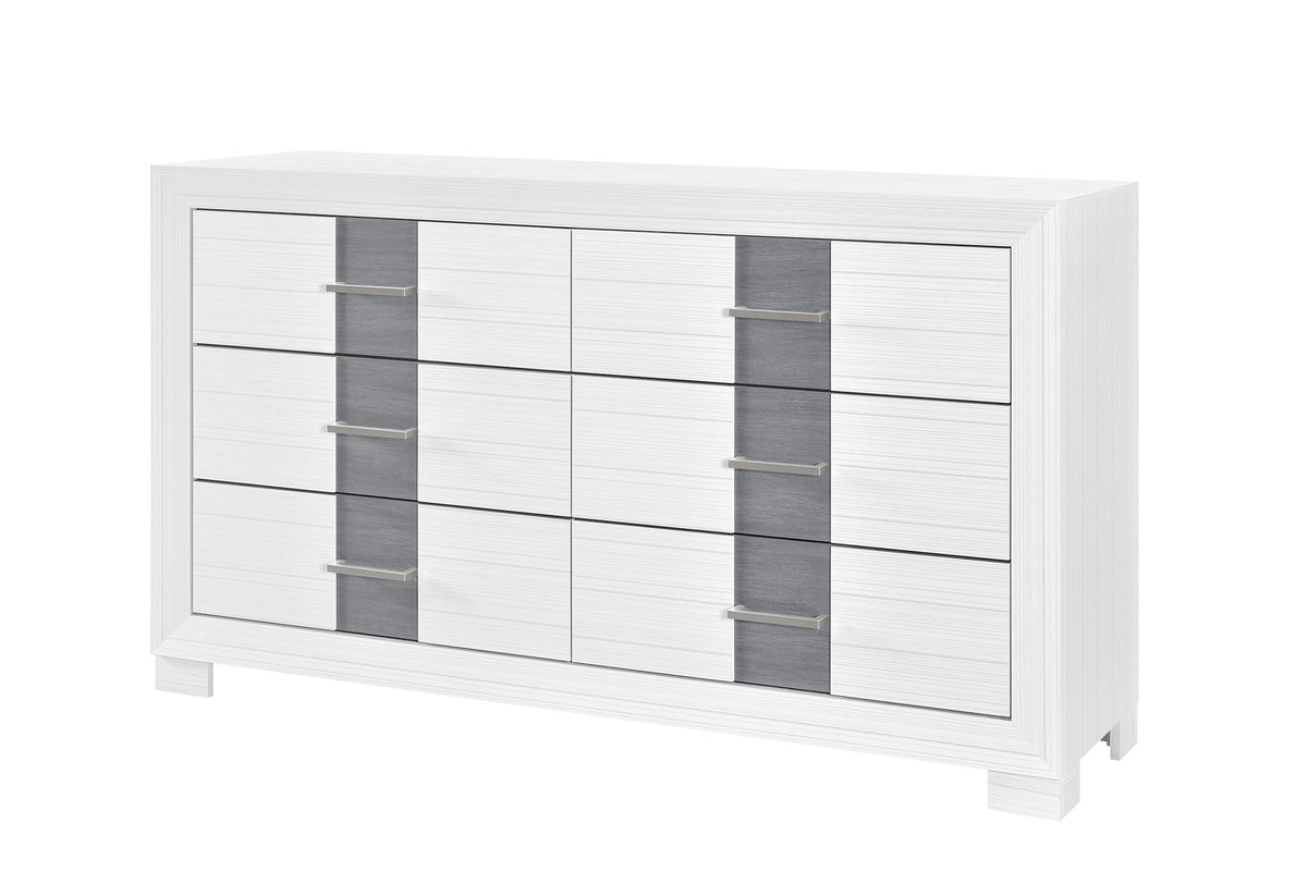 Optimus - 4 Piece Bedroom Set (Full Bed, Dresser, Mirror, Nightstand) - White